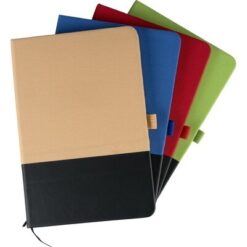 Notatnik ok. A5 z nadrukiem Twojego logo, materiał: pu, poliester, rpet, kolor: limonkowy