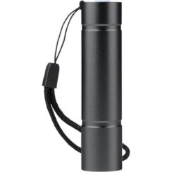 Latarka COB z nadrukiem Twojego logo, materiał: aluminium, poliester, kolor: czarny