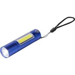 Latarka COB z nadrukiem Twojego logo, materiał: aluminium, poliester, kolor: granatowy