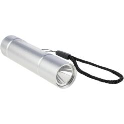 Latarka COB z nadrukiem Twojego logo, materiał: aluminium, poliester, kolor: srebrny