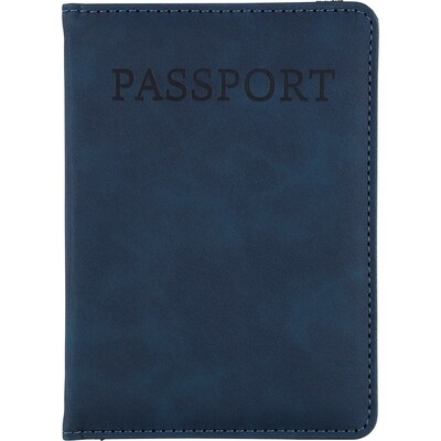 Etui do paszportu, zawieszka do bagażu z nadrukiem Twojego logo, materiał: pu, kolor: niebieski Etui do paszportu, zawieszka do bagażu z nadrukiem Twojego logo, materiał: pu, kolor: niebieski