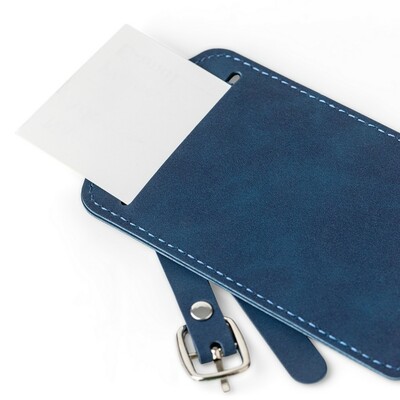 Etui do paszportu, zawieszka do bagażu z nadrukiem Twojego logo, materiał: pu, kolor: niebieski Etui do paszportu, zawieszka do bagażu z nadrukiem Twojego logo, materiał: pu, kolor: niebieski