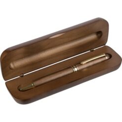 Długopis z nadrukiem Twojego logo, materiał: metal, drewno, mosiądz, kolor: brązowy