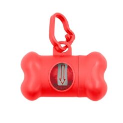 Zasobnik z woreczkami na psie odchody | Zoga z nadrukiem Twojego logo, materiał: pp, kolor: czerwony