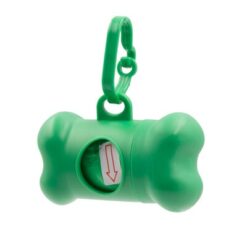 Zasobnik z woreczkami na psie odchody | Zoga z nadrukiem Twojego logo, materiał: pp, kolor: zielony