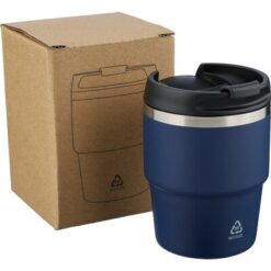 Kubek termiczny 175 ml z nadrukiem Twojego logo, materiał: metal, pp, silikon, ceramika, kolor: niebieski