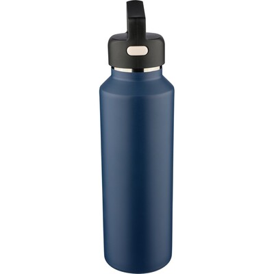 Butelka termiczna 600 ml z nadrukiem Twojego logo, materiał: metal, pp, silikon, kolor: niebieski Butelka termiczna 600 ml z nadrukiem Twojego logo, materiał: metal, pp, silikon, kolor: niebieski