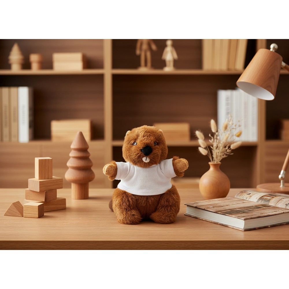 Pluszowy bóbr | Gavin z nadrukiem Twojego logo, materiał: plusz, kolor: brązowy Pluszowy bóbr | Gavin z nadrukiem Twojego logo, materiał: plusz, kolor: brązowy