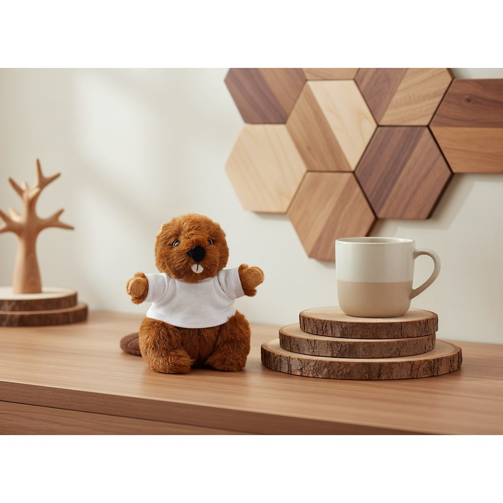 Pluszowy bóbr | Gavin z nadrukiem Twojego logo, materiał: plusz, kolor: brązowy Pluszowy bóbr | Gavin z nadrukiem Twojego logo, materiał: plusz, kolor: brązowy