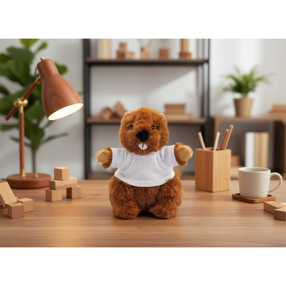 Pluszowy bóbr | Gavin z nadrukiem Twojego logo, materiał: plusz, kolor: brązowy Pluszowy bóbr | Gavin z nadrukiem Twojego logo, materiał: plusz, kolor: brązowy