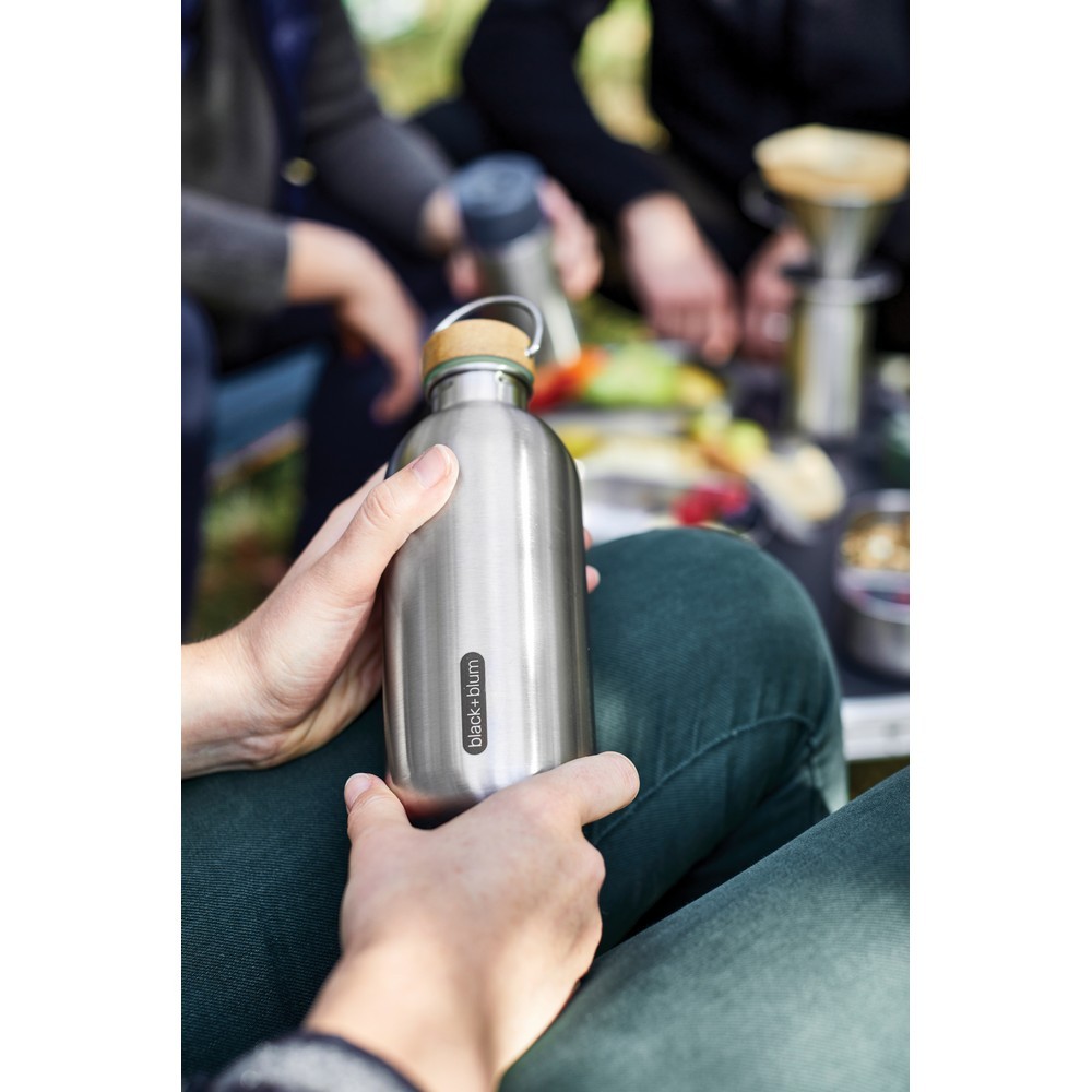 Butelka sportowa 600 ml Black+Blum z nadrukiem Twojego logo, materiał: pp, stal nierdzewna, stal, kolor: olive green Butelka sportowa 600 ml Black+Blum z nadrukiem Twojego logo, materiał: pp, stal nierdzewna, stal, kolor: olive green