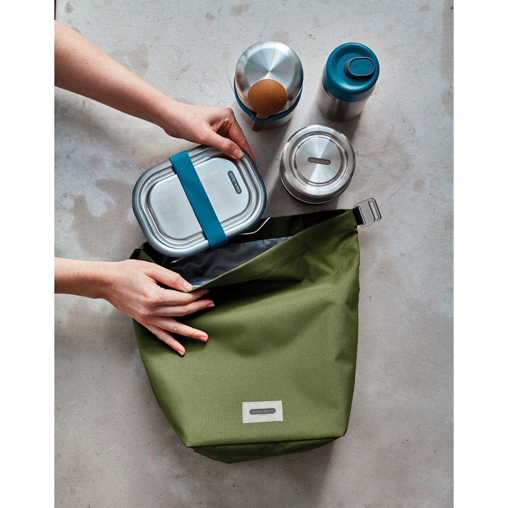 Torba termoizloacyjna Black+Blum z nadrukiem Twojego logo, materiał: rpet, kolor: moss Torba termoizloacyjna Black+Blum z nadrukiem Twojego logo, materiał: rpet, kolor: moss
