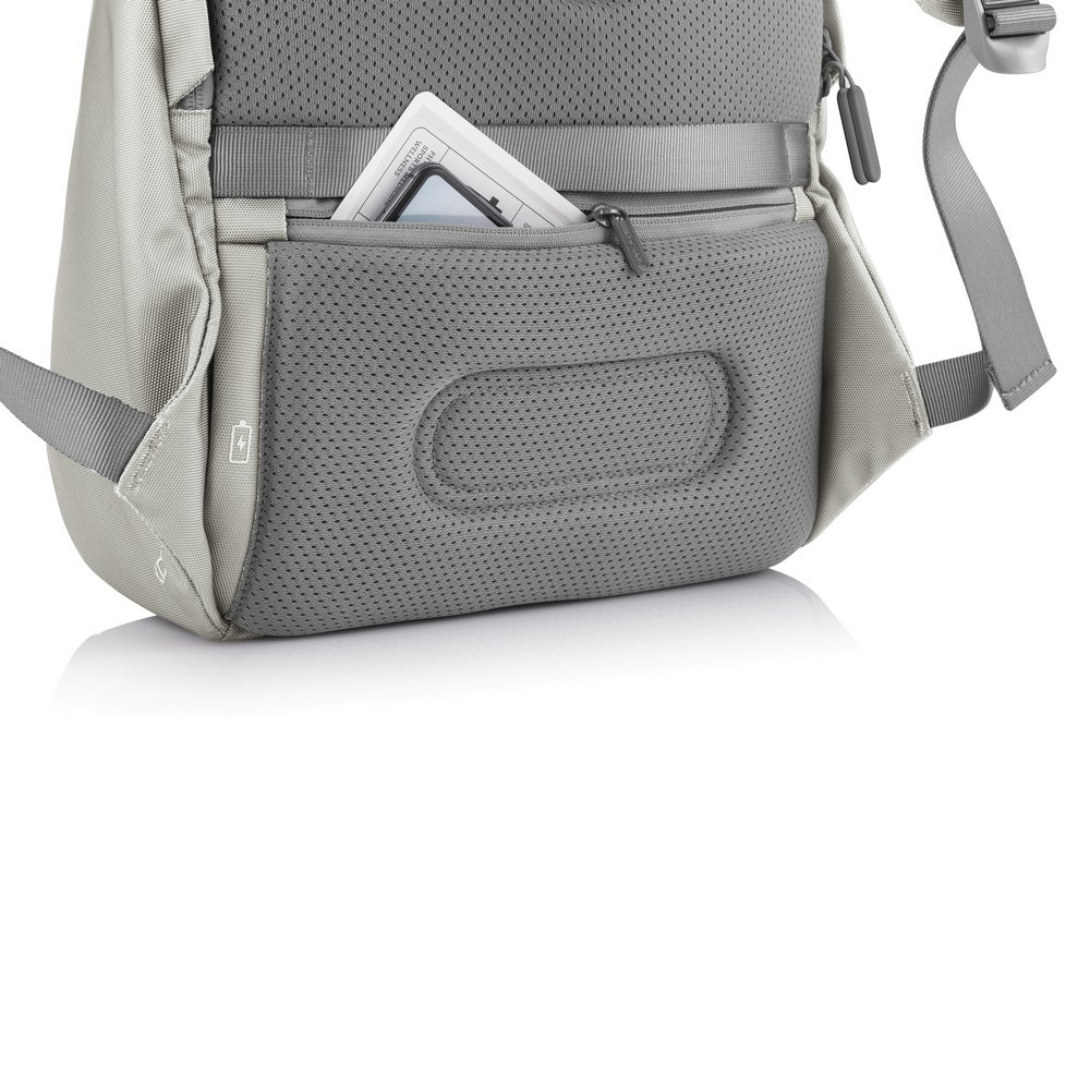 Bobby Soft plecak chroniący przed kieszonkowcami z nadrukiem Twojego logo, materiał: poliester, rpet, kolor: grey, grey Bobby Soft plecak chroniący przed kieszonkowcami z nadrukiem Twojego logo, materiał: poliester, rpet, kolor: grey, grey