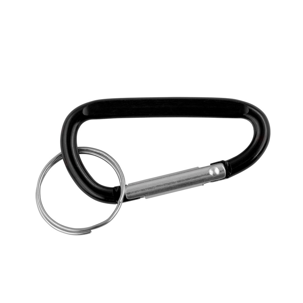 Brelok do kluczy, karabińczyk z nadrukiem Twojego logo, materiał: aluminium, kolor: czarny Brelok do kluczy, karabińczyk z nadrukiem Twojego logo, materiał: aluminium, kolor: czarny