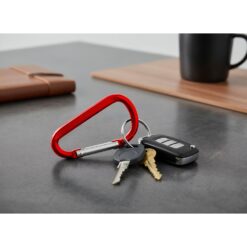 Brelok do kluczy, karabińczyk | Ebele z nadrukiem Twojego logo, materiał: aluminium, kolor: czerwony