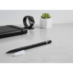 "Wieczny" ołówek, touch pen | Evald z nadrukiem Twojego logo, materiał: aluminium, kolor: czarny