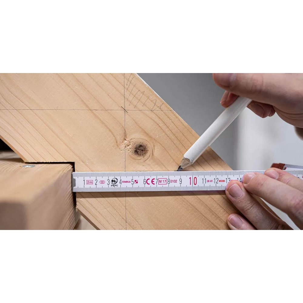 Miara 2m, składana STABILA z nadrukiem Twojego logo, materiał: plastik, kolor: biały Miara 2m, składana STABILA z nadrukiem Twojego logo, materiał: plastik, kolor: biały