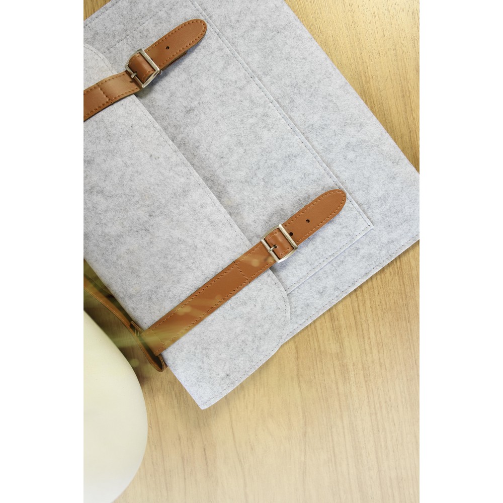 Torba na laptopa 14" z filcu RPET z nadrukiem Twojego logo, materiał: rpet, filc, kolor: szary Torba na laptopa 14" z filcu RPET z nadrukiem Twojego logo, materiał: rpet, filc, kolor: szary