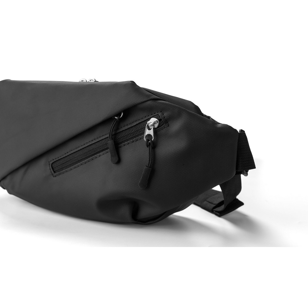 Saszetka zapinana w pasie z nadrukiem Twojego logo, materiał: plastik, poliester, kolor: czarny Saszetka zapinana w pasie z nadrukiem Twojego logo, materiał: plastik, poliester, kolor: czarny