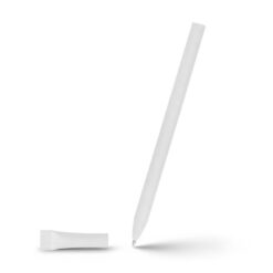 Długopis ze zrolowanego papieru z zatyczką | Brittany z nadrukiem Twojego logo, materiał: papier, kolor: biały