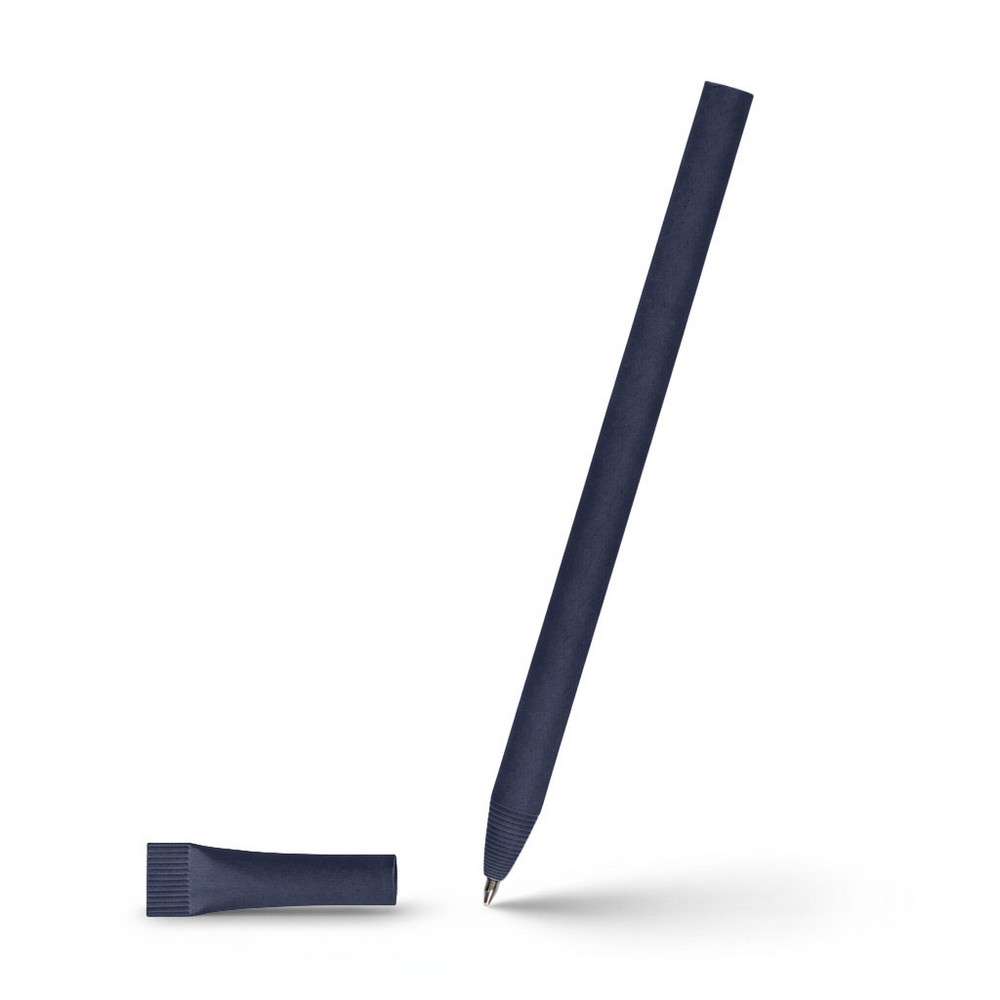 Długopis ze zrolowanego papieru z zatyczką | Brittany z nadrukiem Twojego logo, materiał: papier, kolor: granatowy Długopis ze zrolowanego papieru z zatyczką | Brittany z nadrukiem Twojego logo, materiał: papier, kolor: granatowy