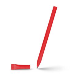 Długopis ze zrolowanego papieru z zatyczką | Brittany z nadrukiem Twojego logo, materiał: papier, kolor: czerwony