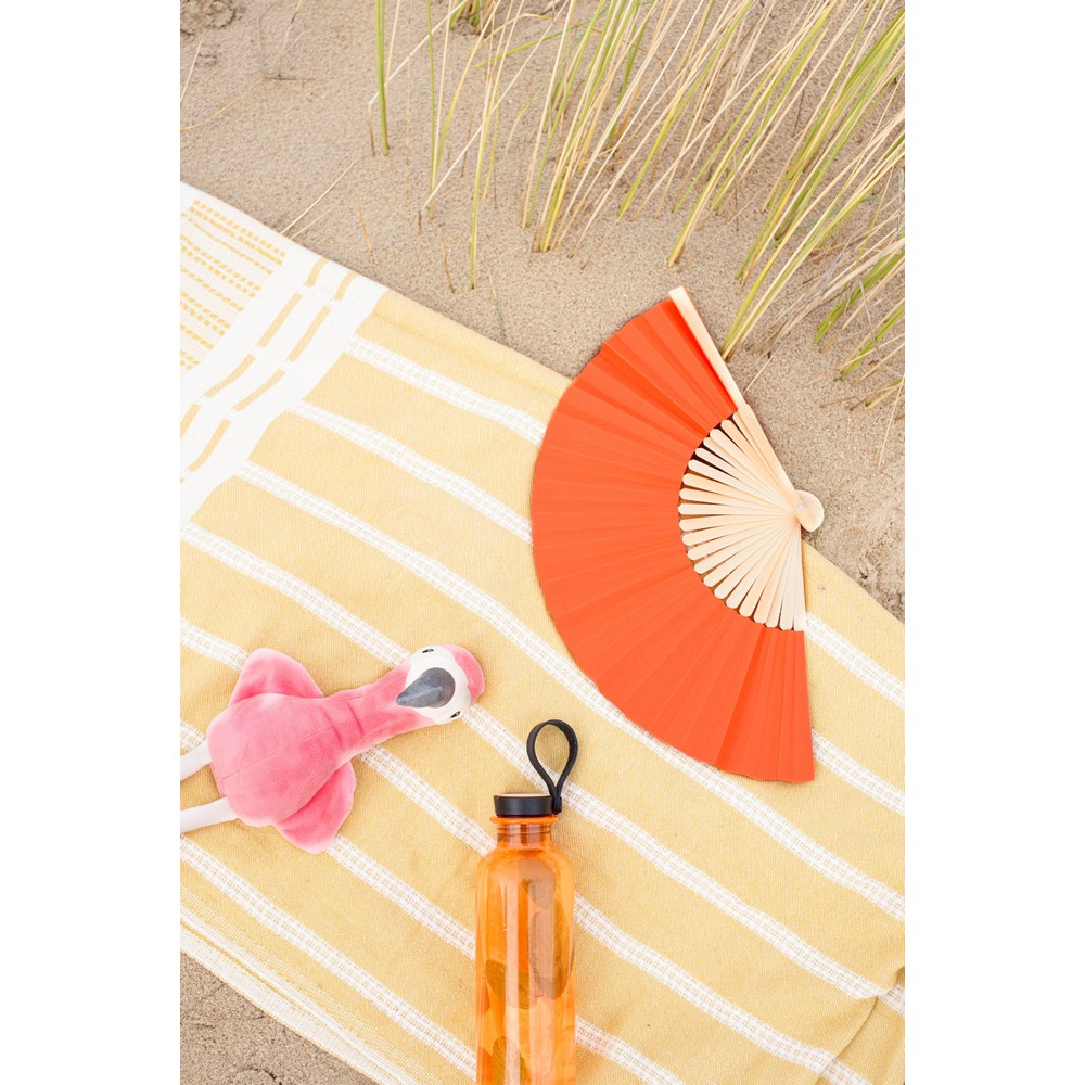 Wachlarz z bambusa z nadrukiem Twojego logo, materiał: bambus, papier, pp, kolor: pomarańczowy Wachlarz z bambusa z nadrukiem Twojego logo, materiał: bambus, papier, pp, kolor: pomarańczowy