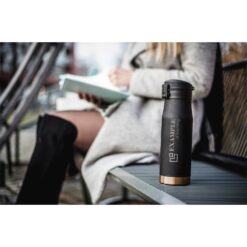 Kubek termiczny 600 ml Mauro Conti | Brian z nadrukiem Twojego logo, materiał: plastik, stal nierdzewna, stal, kolor: czarny