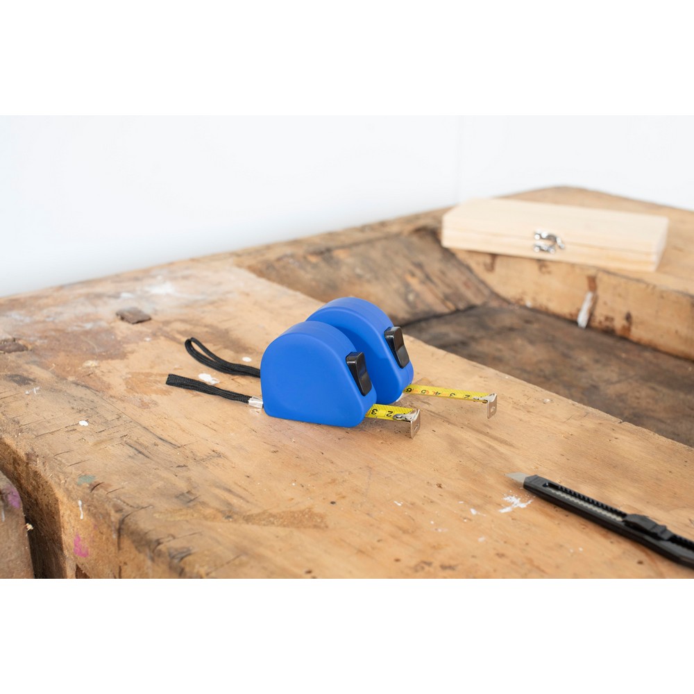 Miara 5m z nadrukiem Twojego logo, materiał: pe, stal, kolor: niebieski Miara 5m z nadrukiem Twojego logo, materiał: pe, stal, kolor: niebieski