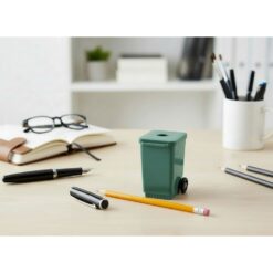 Temperówka "kosz na śmieci" | Cira z nadrukiem Twojego logo, materiał: plastik, kolor: zielony