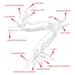 Narzędzie wielofunkcyjne, 12 funkcji | Oakley z nadrukiem Twojego logo, materiał: aluminium, stal nierdzewna, stal, kolor: czarny