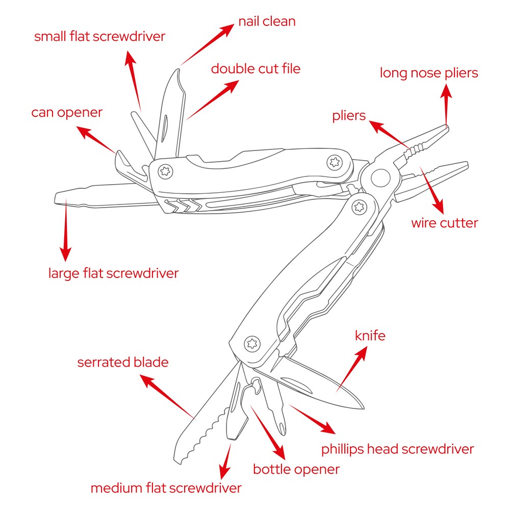 Narzędzie wielofunkcyjne, 12 funkcji | Oakley z nadrukiem Twojego logo, materiał: aluminium, stal nierdzewna, stal, kolor: czarny Narzędzie wielofunkcyjne, 12 funkcji | Oakley z nadrukiem Twojego logo, materiał: aluminium, stal nierdzewna, stal, kolor: czarny