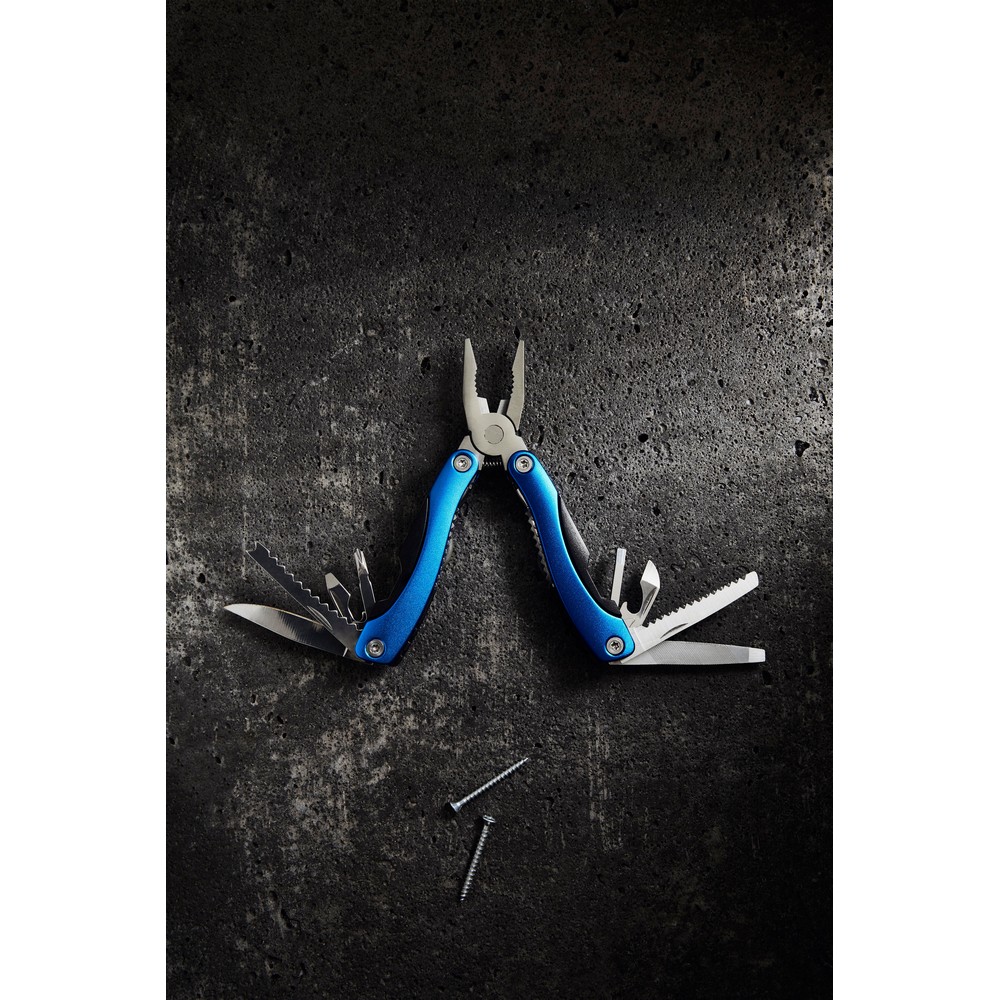 Narzędzie wielofunkcyjne, 10 el. z nadrukiem Twojego logo, materiał: aluminium, stal nierdzewna, stal, kolor: niebieski Narzędzie wielofunkcyjne, 10 el. z nadrukiem Twojego logo, materiał: aluminium, stal nierdzewna, stal, kolor: niebieski