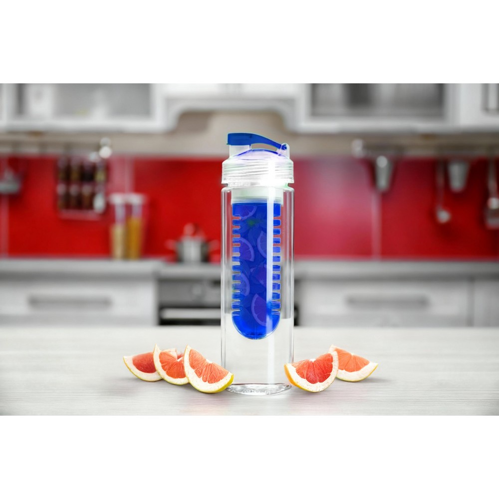 Butelka sportowa 650 ml | Carter z nadrukiem Twojego logo, materiał: ps, tritan, as, kolor: granatowy Butelka sportowa 650 ml | Carter z nadrukiem Twojego logo, materiał: ps, tritan, as, kolor: granatowy