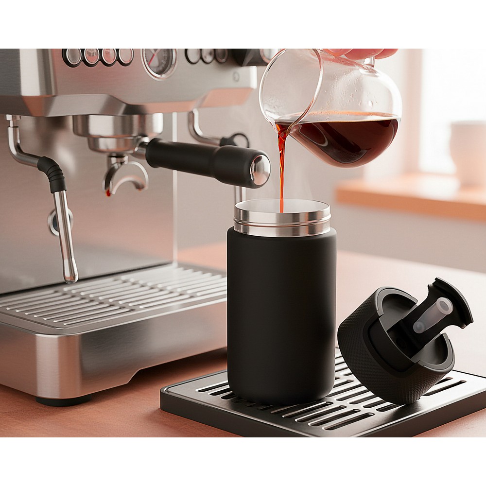 Kubek termiczny 400 ml Air Gifts z ceramiką | Nabila z nadrukiem Twojego logo, materiał: plastik, stal nierdzewna, stal, ceramika, kolor: czarny Kubek termiczny 400 ml Air Gifts z ceramiką | Nabila z nadrukiem Twojego logo, materiał: plastik, stal nierdzewna, stal, ceramika, kolor: czarny