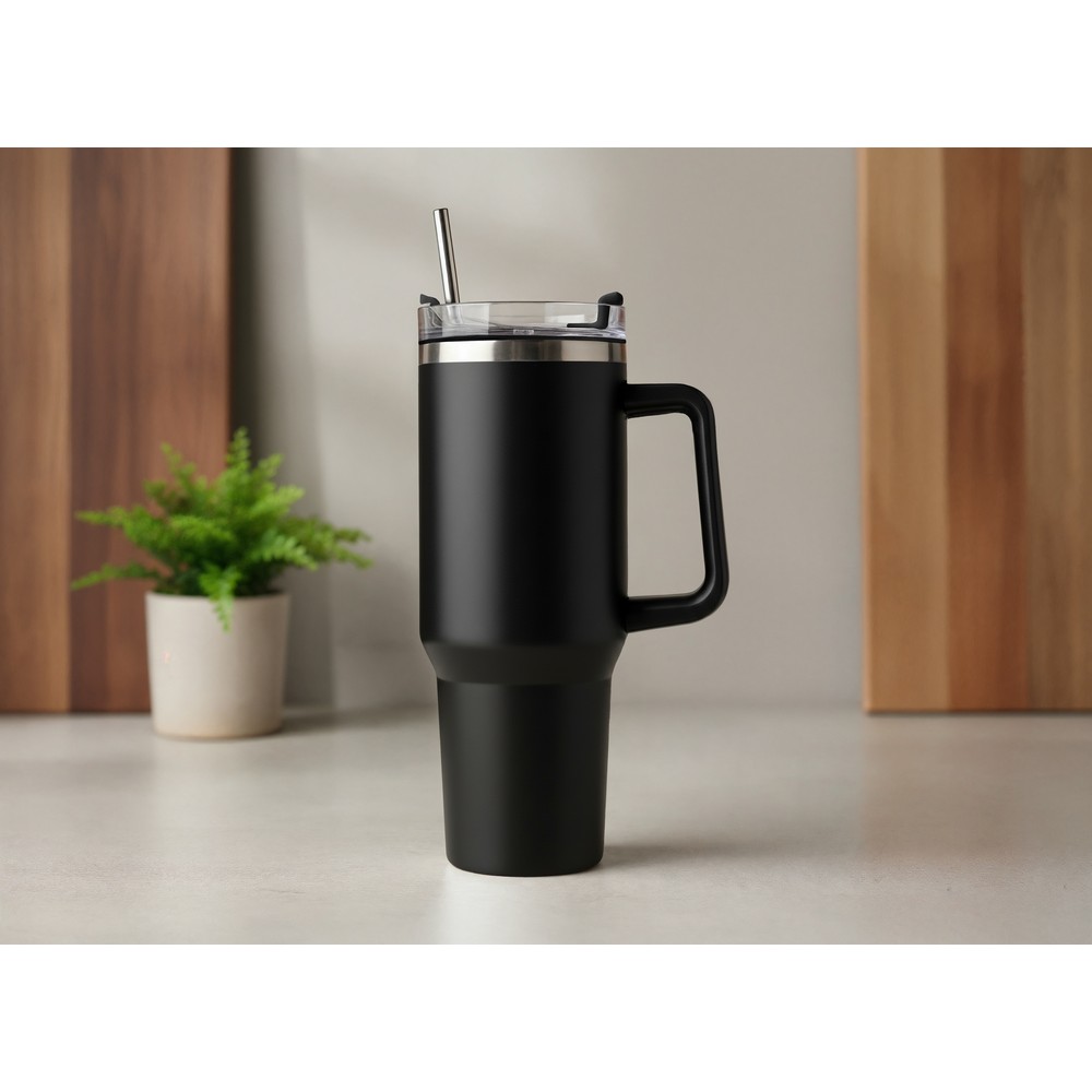 Kubek termiczny 1200 ml z ergonomicznym uchwytem | Stasimus z nadrukiem Twojego logo, materiał: plastik, stal nierdzewna, stal, kolor: czarny Kubek termiczny 1200 ml z ergonomicznym uchwytem | Stasimus z nadrukiem Twojego logo, materiał: plastik, stal nierdzewna, stal, kolor: czarny