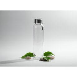 Szklana butelka 500 ml z kolorową wstążką | Viivi z nadrukiem Twojego logo, materiał: szkło, stal nierdzewna, stal, kolor: czarny