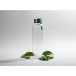 Szklana butelka 500 ml z kolorową wstążką | Viivi z nadrukiem Twojego logo, materiał: szkło, stal nierdzewna, stal, kolor: zielony