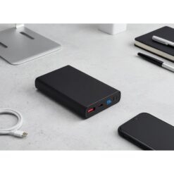 Power bank 10000 mAh | Nils z nadrukiem Twojego logo, materiał: plastik, kolor: czarny