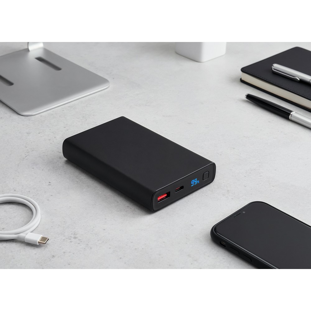 Power bank 10000 mAh | Nils z nadrukiem Twojego logo, materiał: plastik, kolor: czarny Power bank 10000 mAh | Nils z nadrukiem Twojego logo, materiał: plastik, kolor: czarny