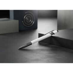 Długopis z chipem NFC | Teagan z nadrukiem Twojego logo, materiał: plastik, aluminium, kolor: biały