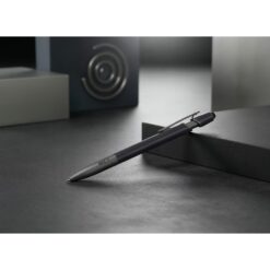 Długopis z chipem NFC | Teagan z nadrukiem Twojego logo, materiał: plastik, aluminium, kolor: czarny