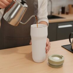 Kubek termiczny 400 ml Air Gifts | Niram z nadrukiem Twojego logo, materiał: plastik, stal nierdzewna, stal, ceramika, kolor: jasnozielony