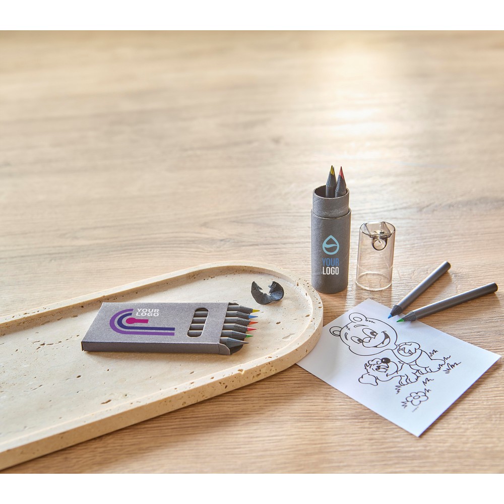 Zestaw kredek z nadrukiem Twojego logo, materiał: plastik, karton, kolor: czarny Zestaw kredek z nadrukiem Twojego logo, materiał: plastik, karton, kolor: czarny