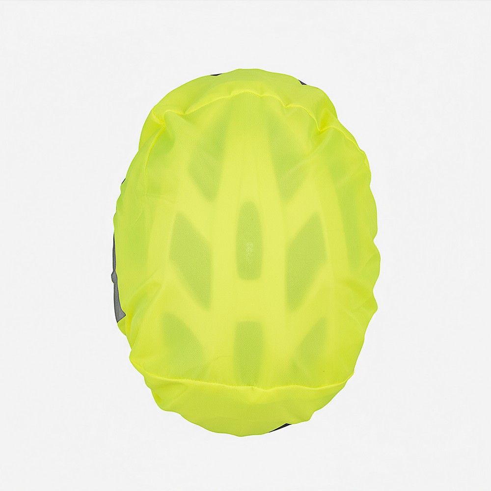 Osłona na kask rowerowy z nadrukiem Twojego logo, materiał: metal, plastik, poliester, kolor: żółty Osłona na kask rowerowy z nadrukiem Twojego logo, materiał: metal, plastik, poliester, kolor: żółty