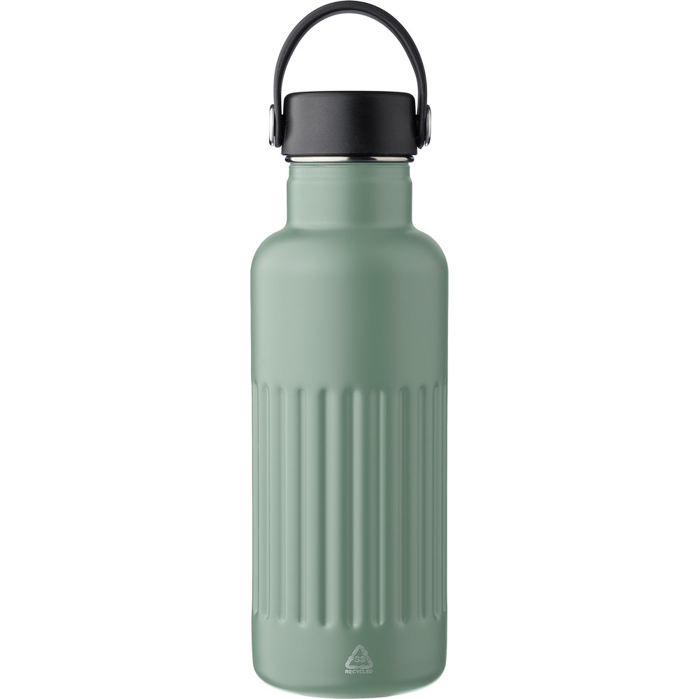 Butelka termiczna 500 ml z nadrukiem Twojego logo, materiał: pp, stal nierdzewna, silikon, stal, kolor: zielony Butelka termiczna 500 ml z nadrukiem Twojego logo, materiał: pp, stal nierdzewna, silikon, stal, kolor: zielony
