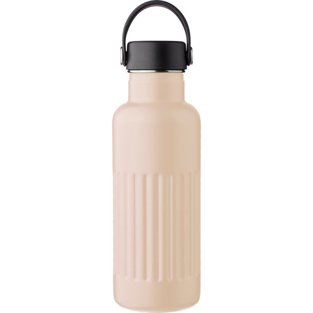 Butelka termiczna 500 ml z nadrukiem Twojego logo, materiał: pp, stal nierdzewna, silikon, stal, kolor: beżowy Butelka termiczna 500 ml z nadrukiem Twojego logo, materiał: pp, stal nierdzewna, silikon, stal, kolor: beżowy