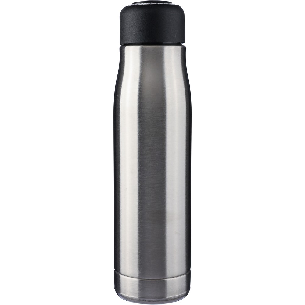 Butelka termiczna 500 ml z nadrukiem Twojego logo, materiał: pp, poliester, stal nierdzewna, silikon, stal, kolor: srebrny Butelka termiczna 500 ml z nadrukiem Twojego logo, materiał: pp, poliester, stal nierdzewna, silikon, stal, kolor: srebrny