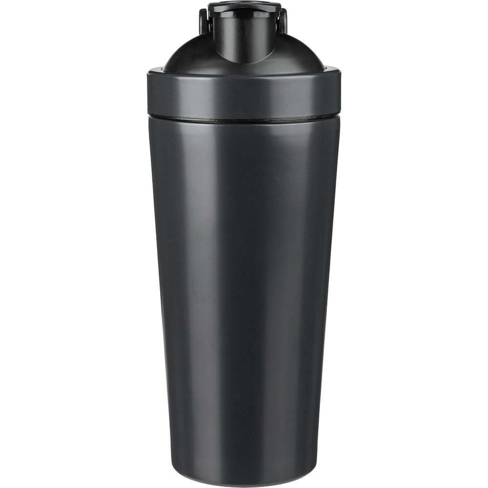Butelka sportowa 750 ml, shaker z nadrukiem Twojego logo, materiał: pp, stal nierdzewna, silikon, stal, kolor: czarny Butelka sportowa 750 ml, shaker z nadrukiem Twojego logo, materiał: pp, stal nierdzewna, silikon, stal, kolor: czarny