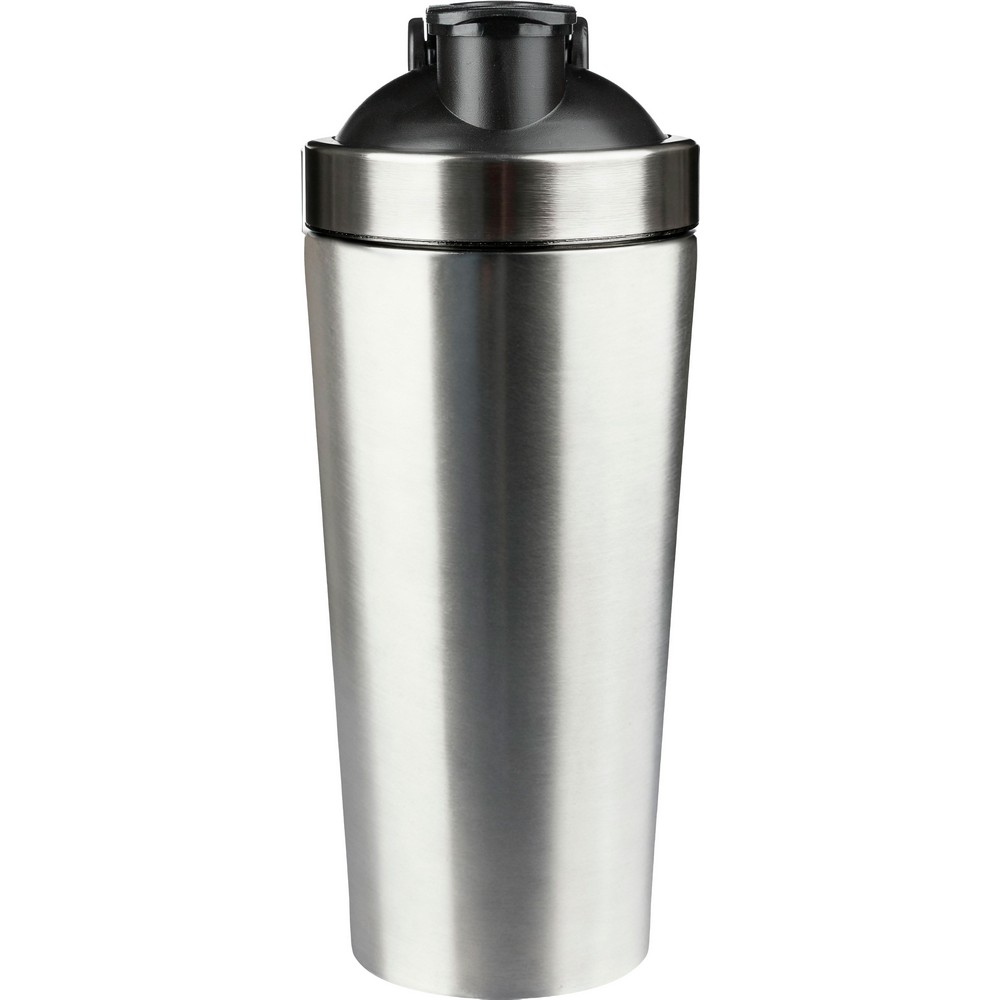 Butelka sportowa 750 ml, shaker z nadrukiem Twojego logo, materiał: pp, stal nierdzewna, silikon, stal, kolor: srebrny Butelka sportowa 750 ml, shaker z nadrukiem Twojego logo, materiał: pp, stal nierdzewna, silikon, stal, kolor: srebrny